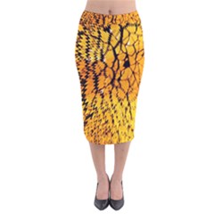 Yellow Chevron Zigzag Pattern Velvet Midi Pencil Skirt by Amaryn4rt