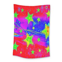 Red Background With A Stars Small Tapestry by Amaryn4rt