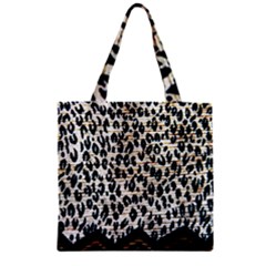 Tiger Background Fabric Animal Motifs Zipper Grocery Tote Bag by Amaryn4rt