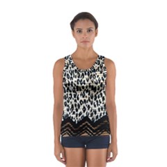 Tiger Background Fabric Animal Motifs Women s Sport Tank Top  by Amaryn4rt