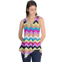 Chevrons Pattern Art Background Sleeveless Tunic by Amaryn4rt