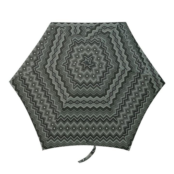 Greyscale Zig Zag Mini Folding Umbrellas