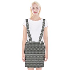 Greyscale Zig Zag Suspender Skirt by Amaryn4rt