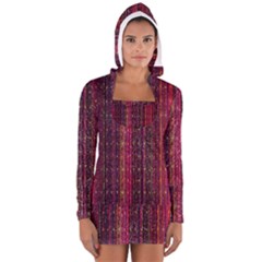 Colorful And Glowing Pixelated Pixel Pattern Women s Long Sleeve Hooded T-shirt by Amaryn4rt