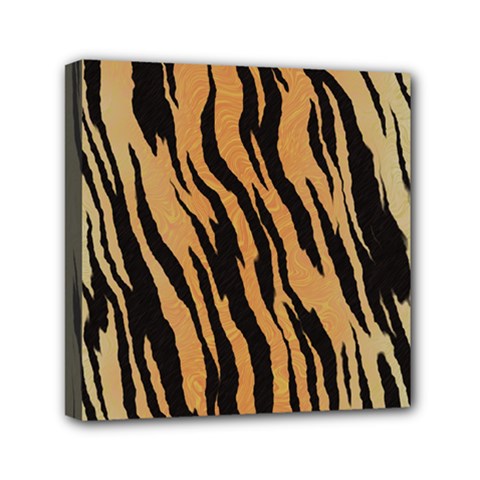 Tiger Animal Print A Completely Seamless Tile Able Background Design Pattern Mini Canvas 6  X 6  by Amaryn4rt