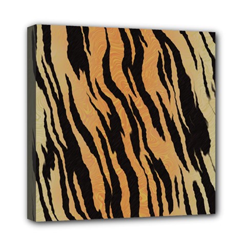 Tiger Animal Print A Completely Seamless Tile Able Background Design Pattern Mini Canvas 8  X 8  by Amaryn4rt