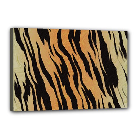 Tiger Animal Print A Completely Seamless Tile Able Background Design Pattern Canvas 18  X 12  by Amaryn4rt