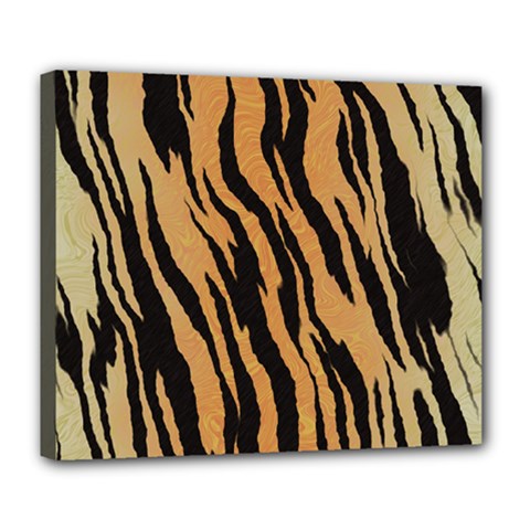 Tiger Animal Print A Completely Seamless Tile Able Background Design Pattern Deluxe Canvas 24  X 20   by Amaryn4rt