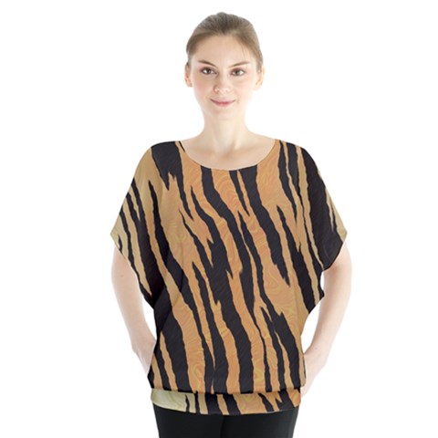 Tiger Animal Print A Completely Seamless Tile Able Background Design Pattern Blouse by Amaryn4rt