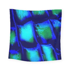 Blue Scales Pattern Background Square Tapestry (small) by Amaryn4rt