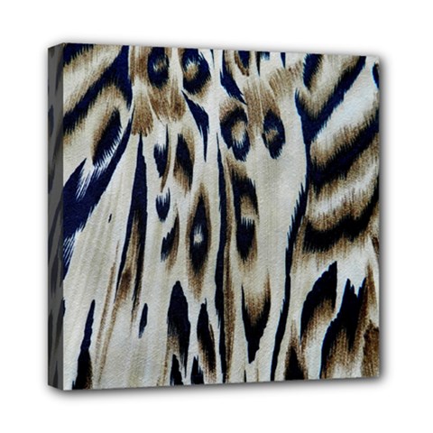 Tiger Background Fabric Animal Motifs Mini Canvas 8  X 8  by Amaryn4rt