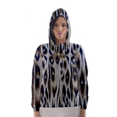 Tiger Background Fabric Animal Motifs Hooded Wind Breaker (women) by Amaryn4rt