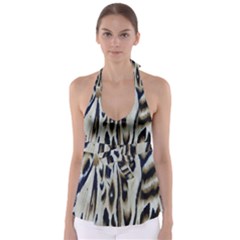 Tiger Background Fabric Animal Motifs Babydoll Tankini Top by Amaryn4rt