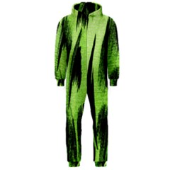 Green Tiger Background Fabric Animal Motifs Hooded Jumpsuit (men)  by Amaryn4rt