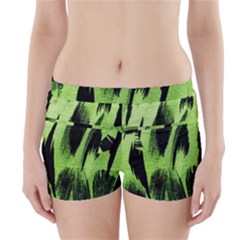 Green Tiger Background Fabric Animal Motifs Boyleg Bikini Wrap Bottoms by Amaryn4rt