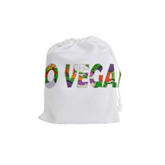 Go Vegan Drawstring Pouches (medium)  by Valentinaart