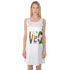 Go Vegan Sleeveless Satin Nightdress by Valentinaart