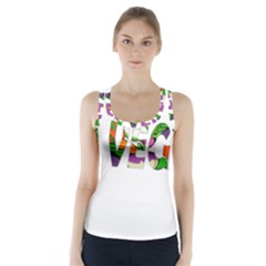 Go Vegan Racer Back Sports Top by Valentinaart