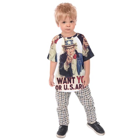 Uncle Sam Kids  Raglan Tee by Valentinaart