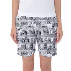 Old Comic Strip Women s Basketball Shorts by Valentinaart