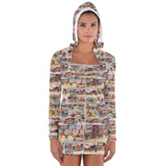 Old Comic Strip Women s Long Sleeve Hooded T-shirt by Valentinaart