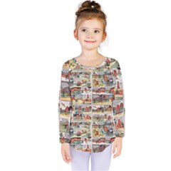 Old Comic Strip Kids  Long Sleeve Tee