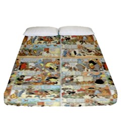 Old Comic Strip Fitted Sheet (queen Size)