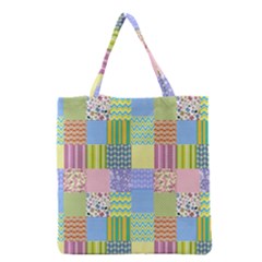 Old Quilt Grocery Tote Bag by Valentinaart