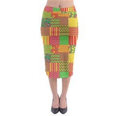 Old Quilt Midi Pencil Skirt by Valentinaart