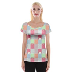 Patchwork Women s Cap Sleeve Top by Valentinaart