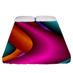 Fractal Wallpaper Color Pipes Fitted Sheet (king Size)