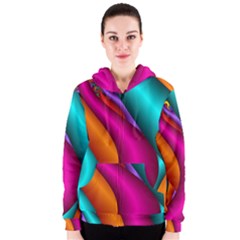 Fractal Wallpaper Color Pipes Women s Zipper Hoodie by Amaryn4rt