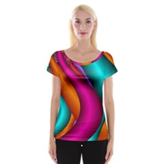 Fractal Wallpaper Color Pipes Women s Cap Sleeve Top by Amaryn4rt