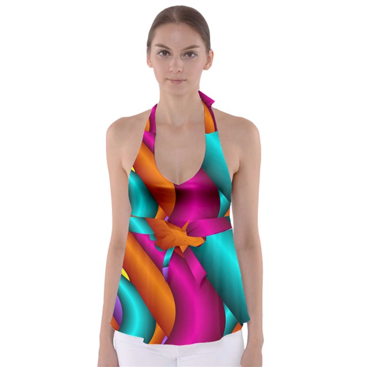 Fractal Wallpaper Color Pipes Babydoll Tankini Top