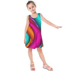 Fractal Wallpaper Color Pipes Kids  Sleeveless Dress by Amaryn4rt