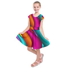 Fractal Wallpaper Color Pipes Kids  Short Sleeve Dress