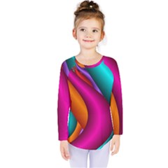 Fractal Wallpaper Color Pipes Kids  Long Sleeve Tee