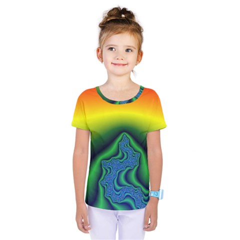 Fractal Wallpaper Water And Fire Kids  One Piece Tee by Amaryn4rt