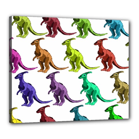 Multicolor Dinosaur Background Canvas 24  X 20  by Amaryn4rt