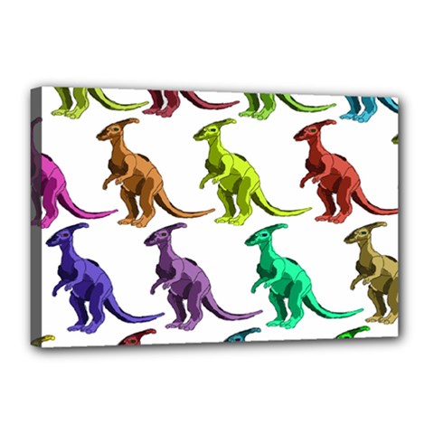 Multicolor Dinosaur Background Canvas 18  X 12  by Amaryn4rt