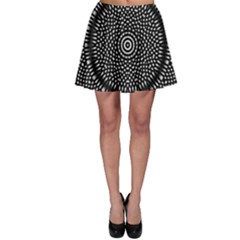 Black Lace Kaleidoscope On White Skater Skirt by Amaryn4rt