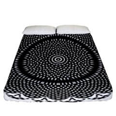 Black Lace Kaleidoscope On White Fitted Sheet (california King Size)