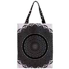 Black Lace Kaleidoscope On White Zipper Classic Tote Bag by Amaryn4rt