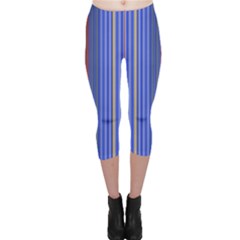 Colorful Stripes Background Capri Leggings  by Amaryn4rt