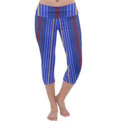 Colorful Stripes Background Capri Yoga Leggings by Amaryn4rt