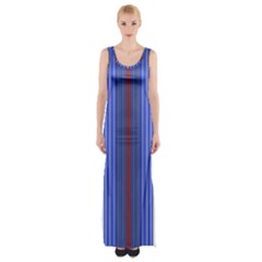 Colorful Stripes Background Maxi Thigh Split Dress by Amaryn4rt