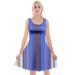 Colorful Stripes Background Reversible Velvet Sleeveless Dress