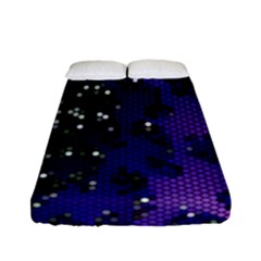 Blue Digital Fractal Fitted Sheet (full/ Double Size)