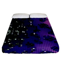 Blue Digital Fractal Fitted Sheet (king Size)