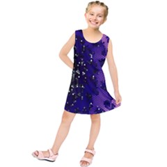 Blue Digital Fractal Kids  Tunic Dress by Amaryn4rt